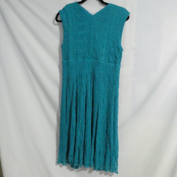 RABBIT RABBIT RABBIT DESIGNS | size 12 | Lined Short Sleeve Turquoise Dress - Picture 2 of 16